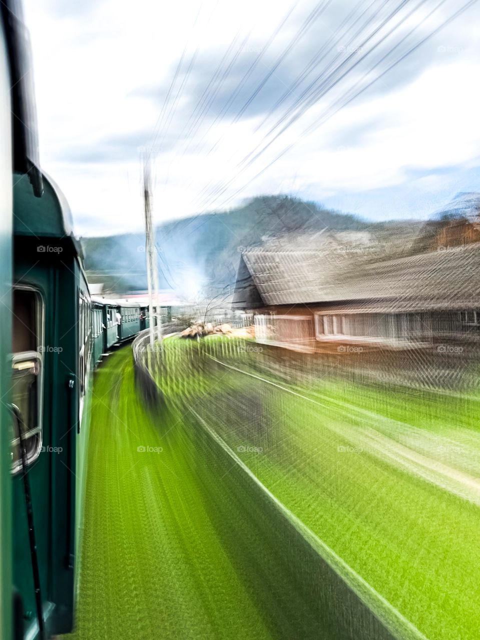 Long exposure shot from a moving train 