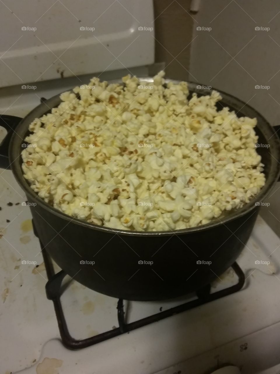 in the kitchen... Popcorn.