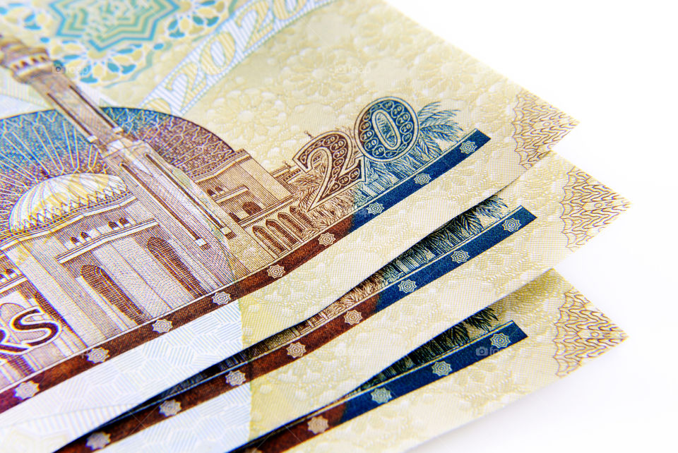 Bahrain currency close up