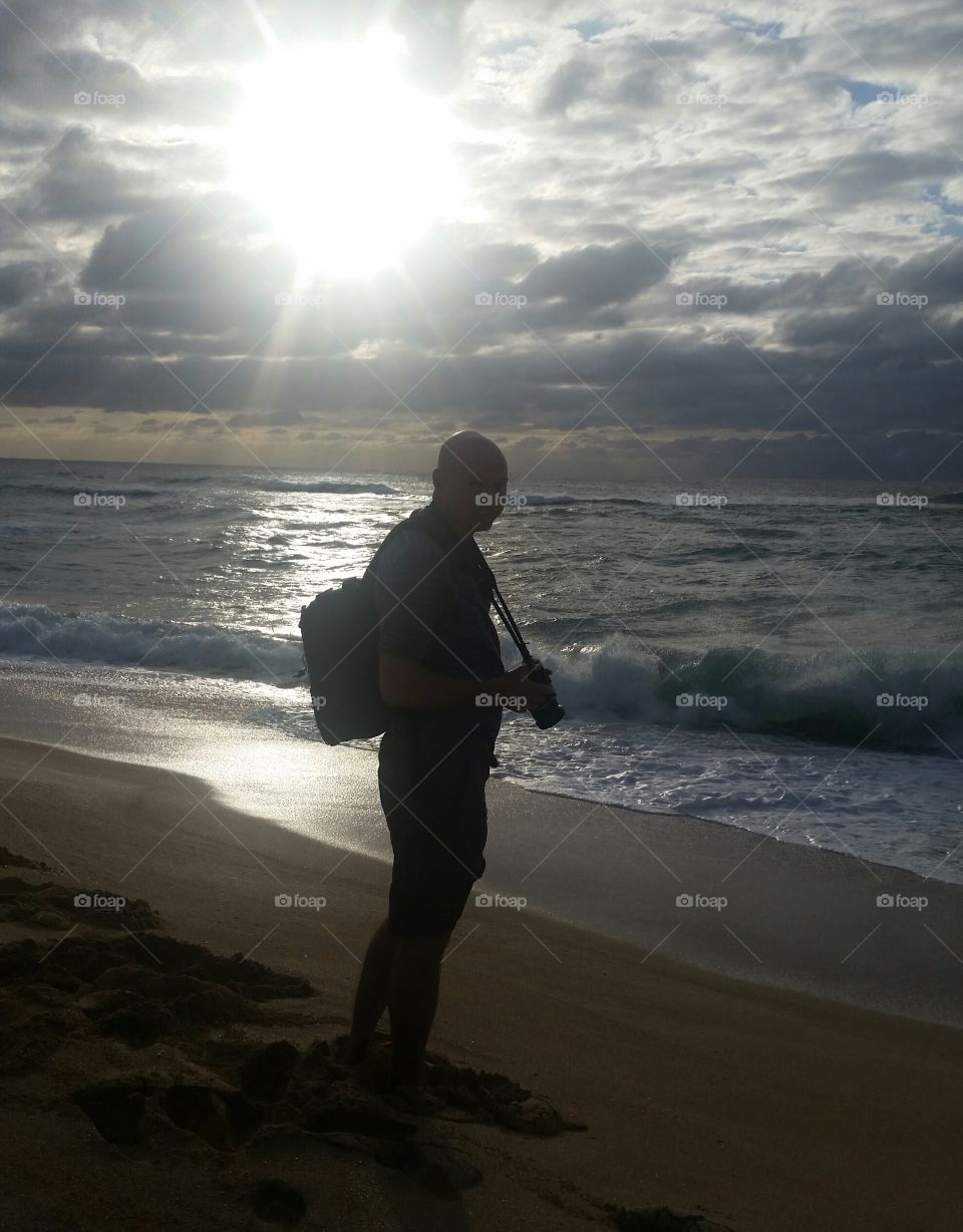 son on sunset beach