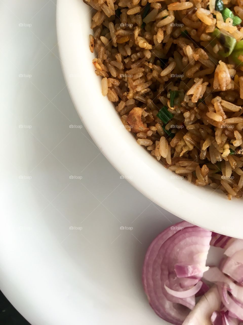 Fried rice with onions