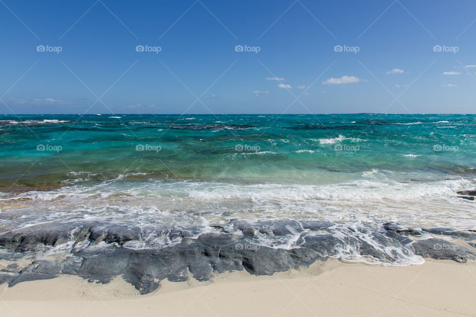 Beautiful blue sea at day