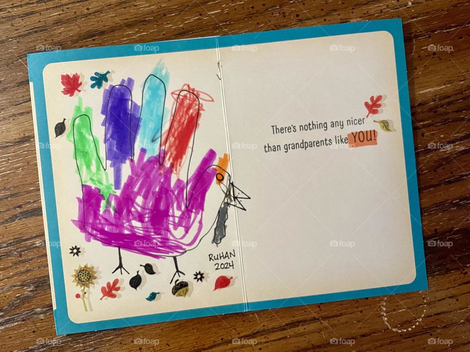 Toddler sends out Thanksgiving cards, making people smile with Hallmark cards, sending out Thanksgiving cards from kids, being creative with the holidays 