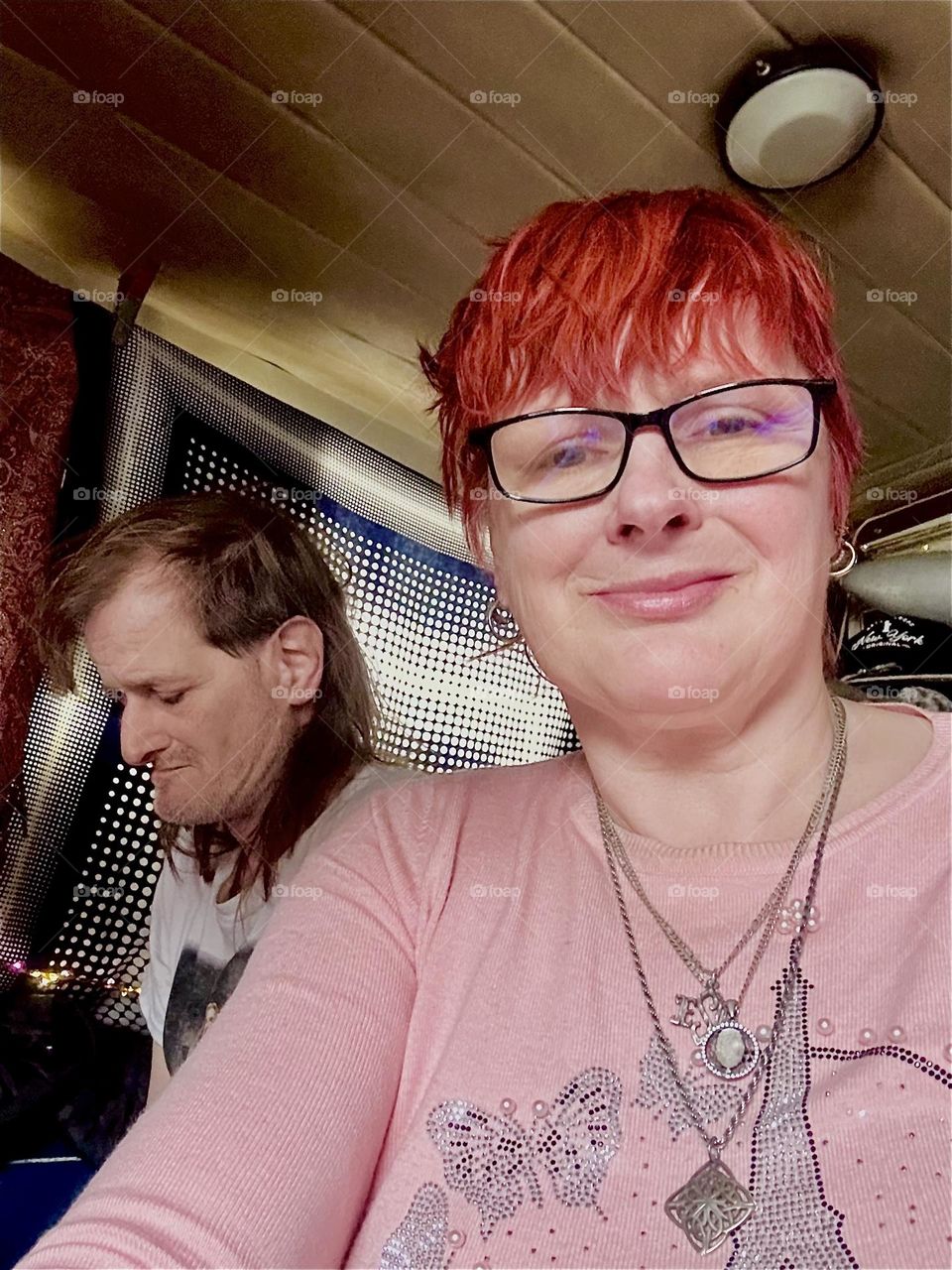 This is me, “Petra Schiller” a.k.a. “Maxine Firefox” all pretty in pink and partner “Timothy Trespas” aboard “Salvation”, the “28 ft 1969 Luhrs” cabin cruiser that is our home. Don’t call late for dinner !!! 2024. Hypnotic Productions