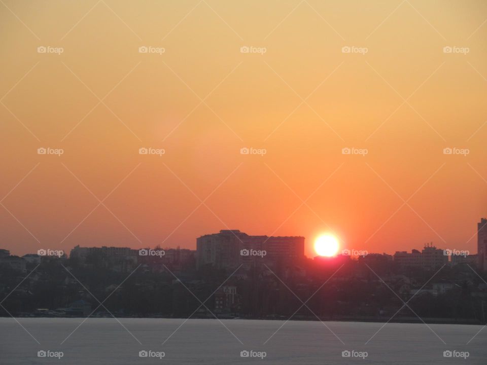 sunset over the city, March, Voronezh