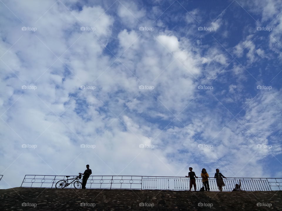 people and sky