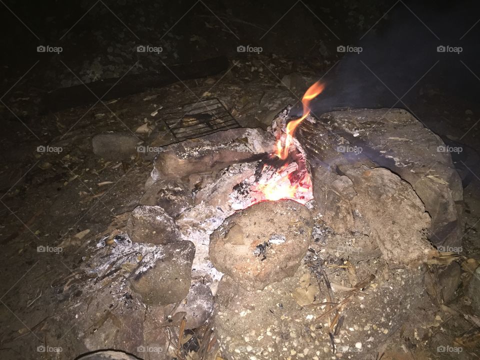 Fire coals almost out