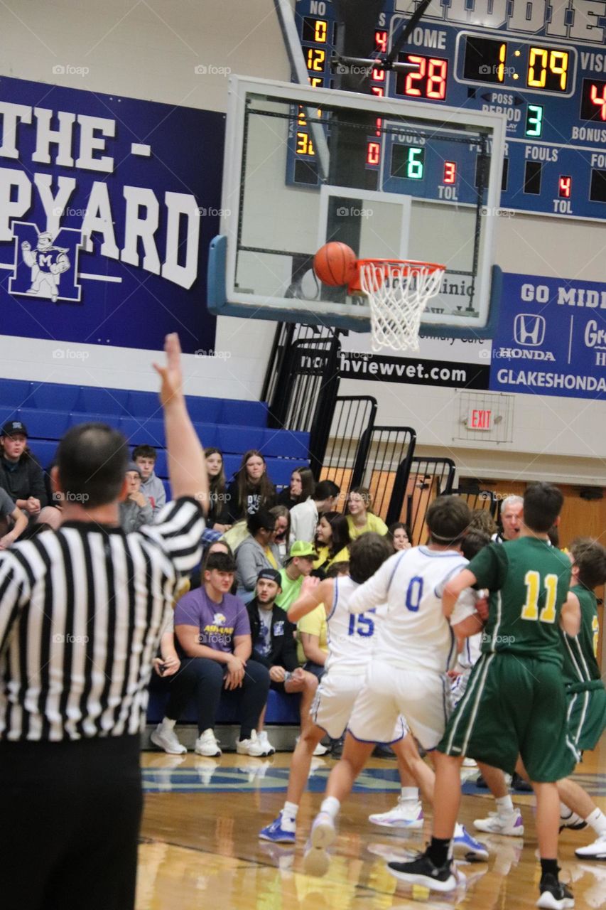 Boys high school basketball game