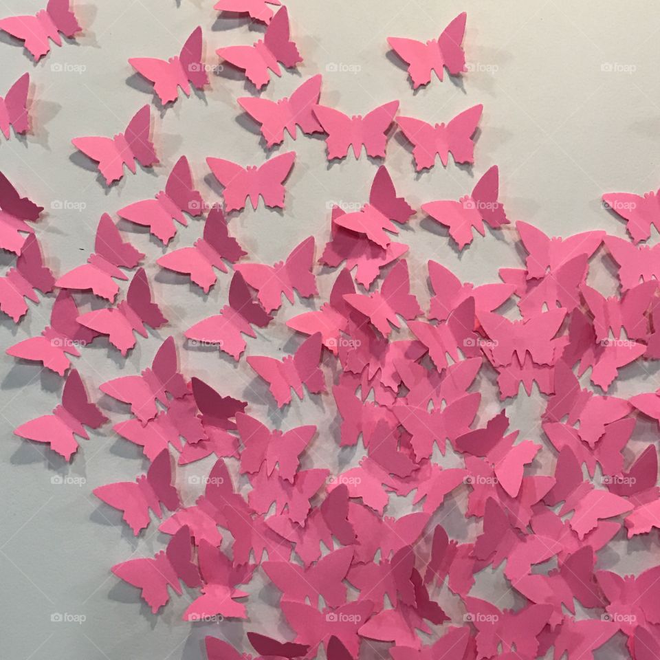 Pink cut out of butterfly