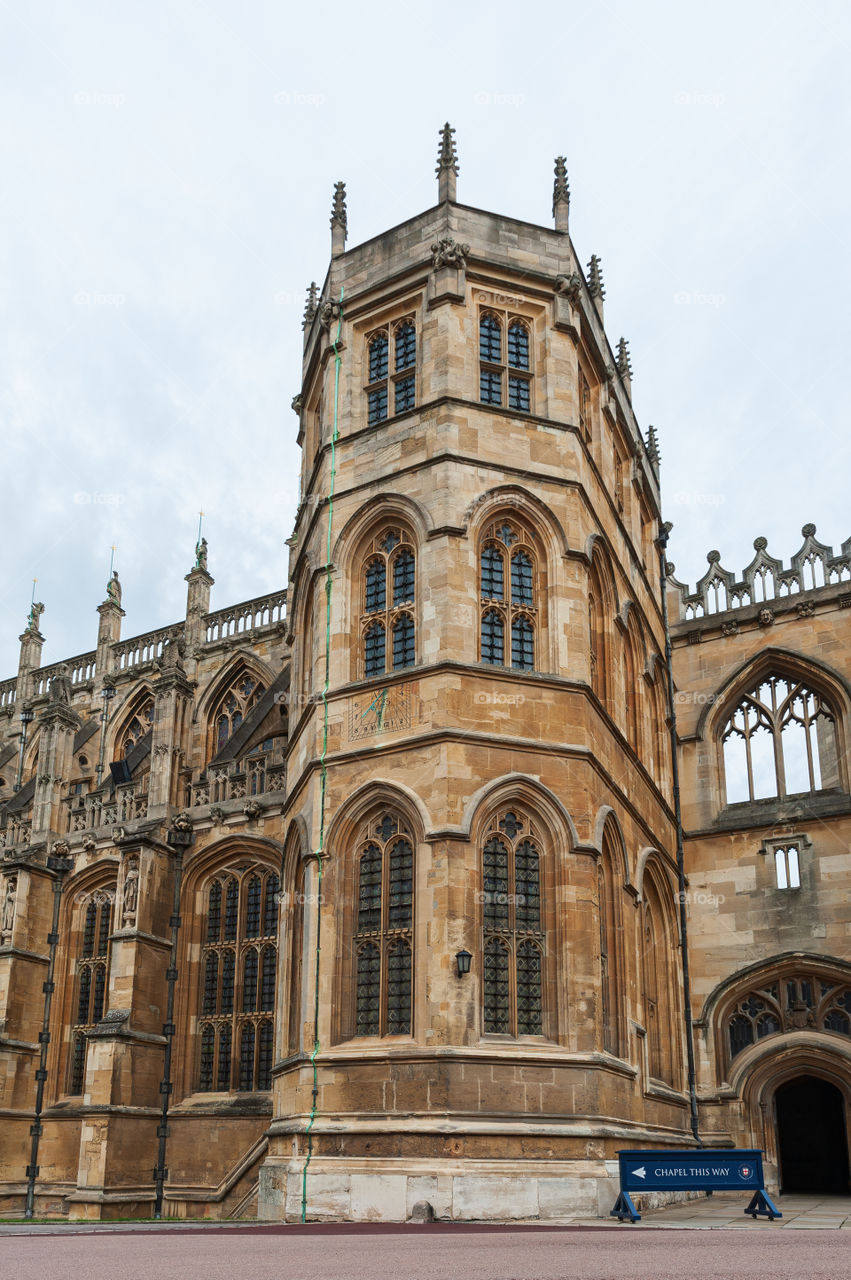 St George's Chapel and the Lady Chapel in royal residence at Windsor Castle, England. UK.