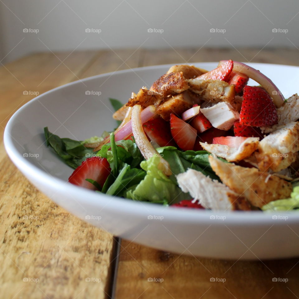 Strawberry Salad. Strawberry salad with grilled chicken