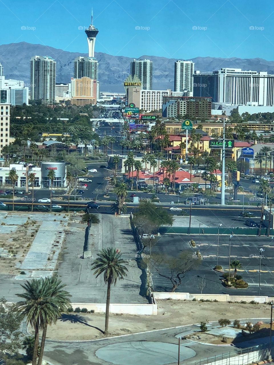 Aerial view from Hard rock hotel Las Vegas