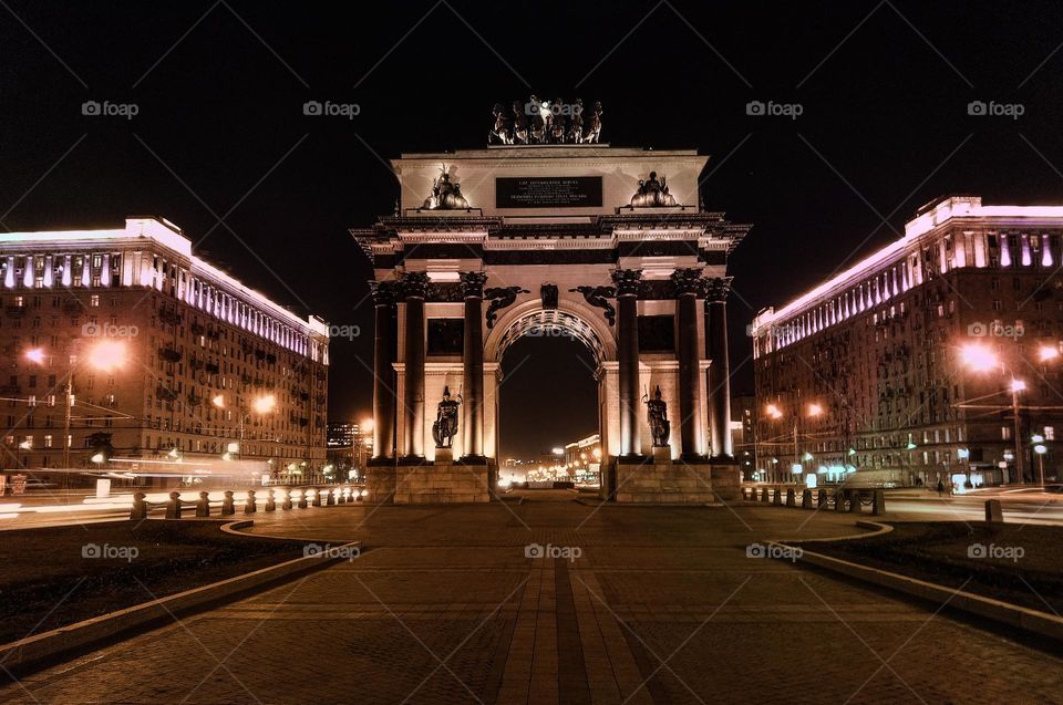 Arch in the night city