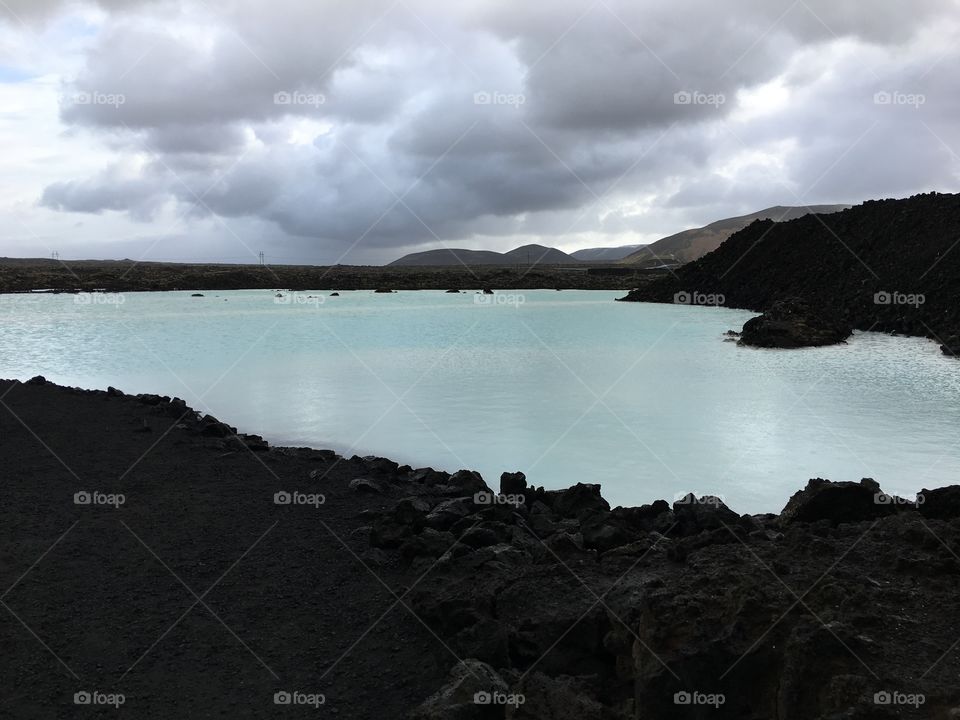 Gorgeous blue water from the Blue Lagoon in Iceland.