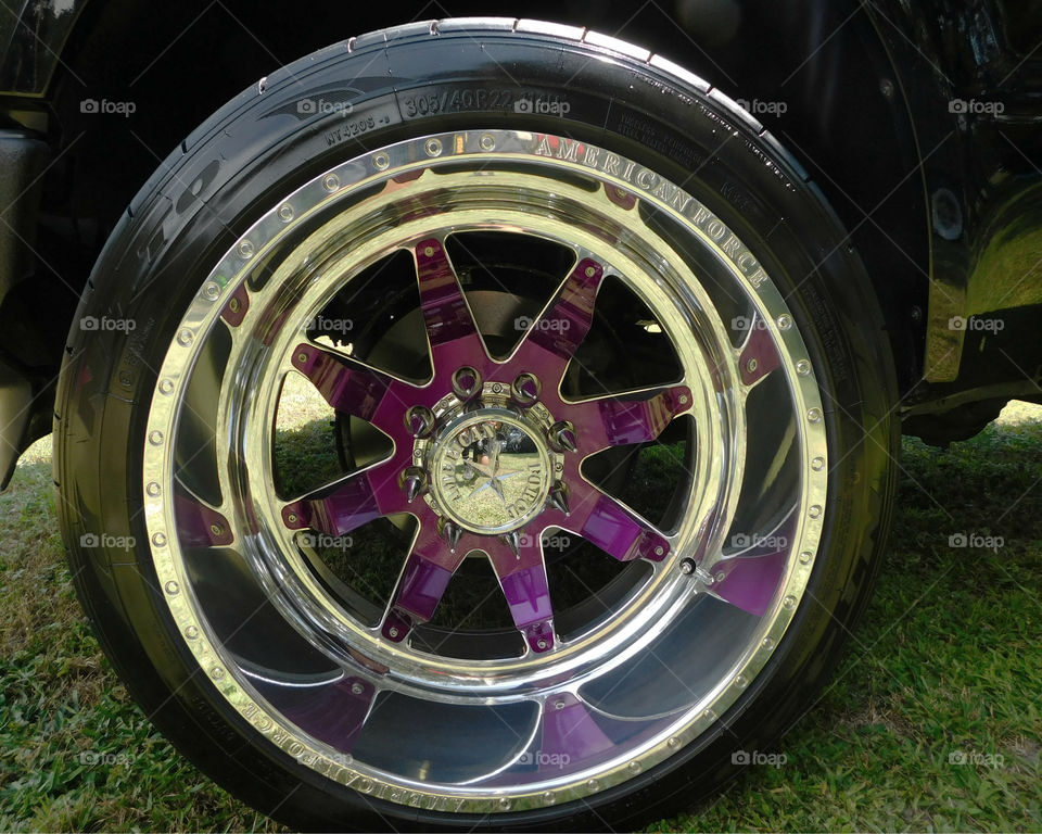 Chromed colorful wheel 