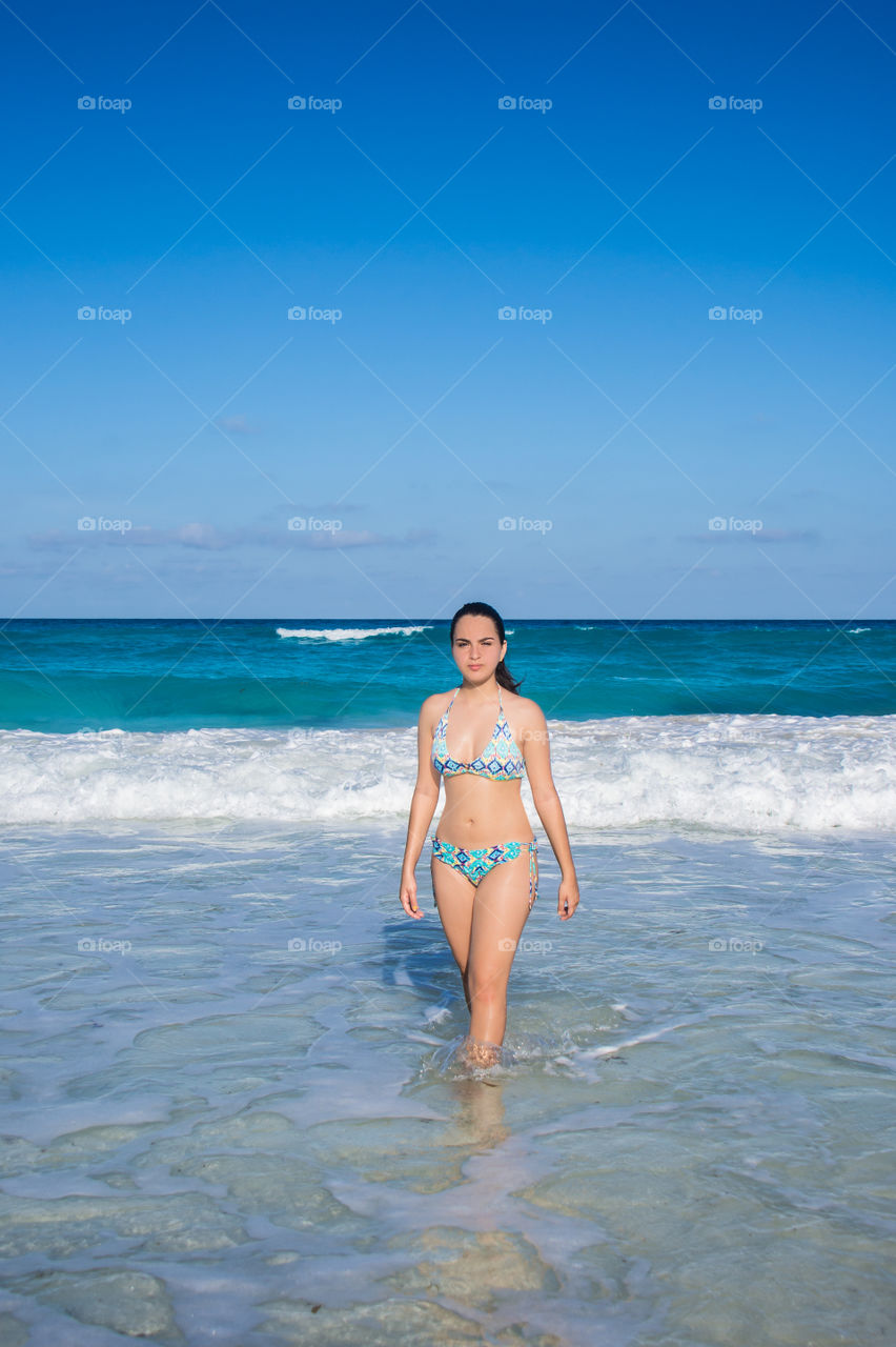 Beautiful girl on beach 