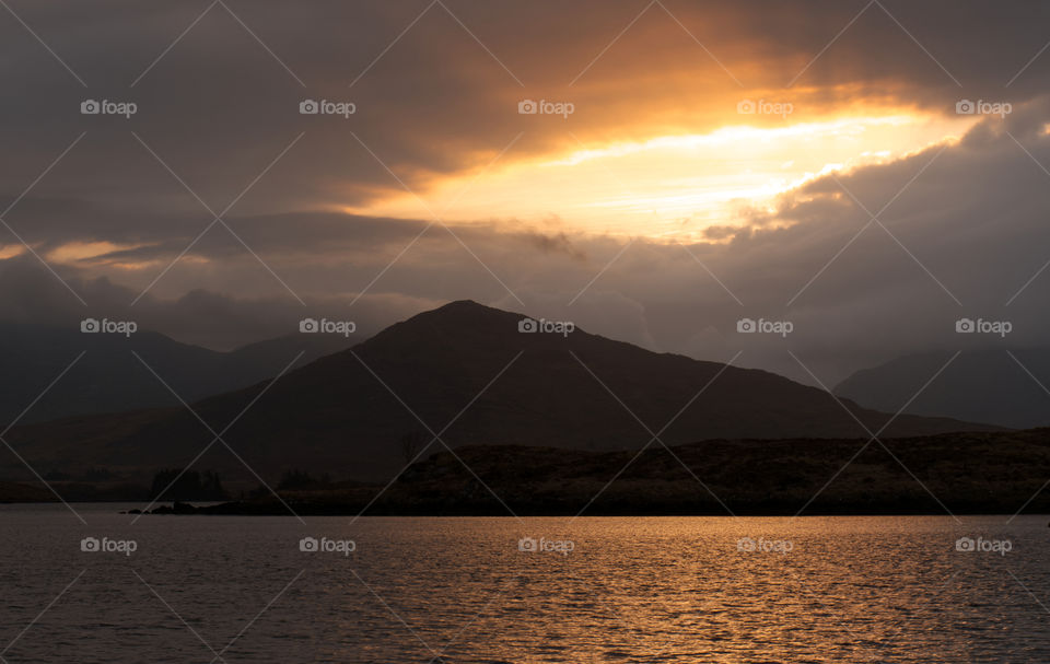 Sunrise at Derryclare lake in Athry, County Galway, Ireland