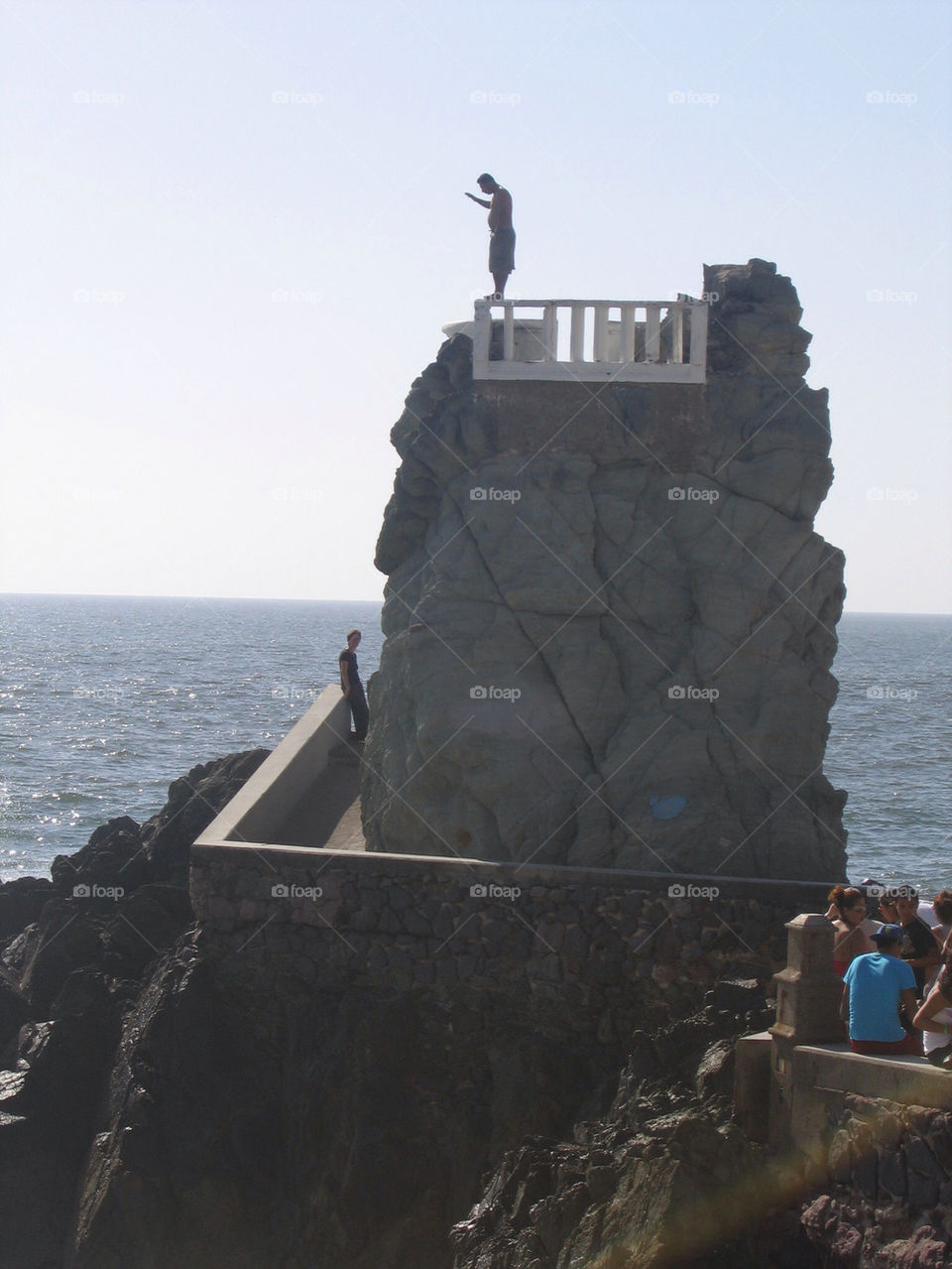 ocean sun cliff diver by mauimar