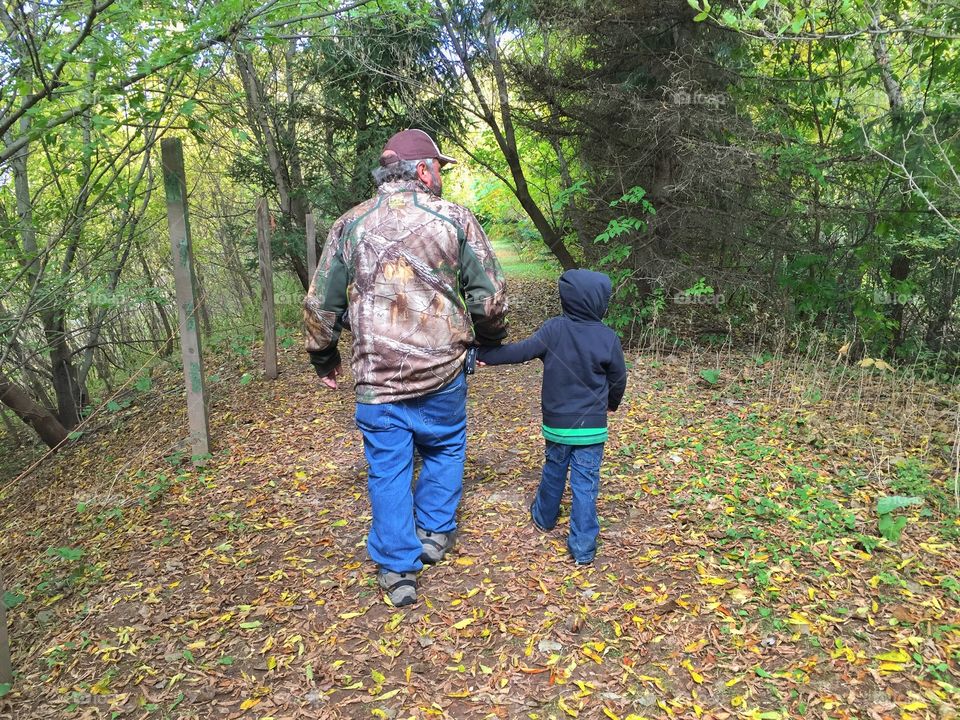 Mason and grandpa at the farm. Day at the farm