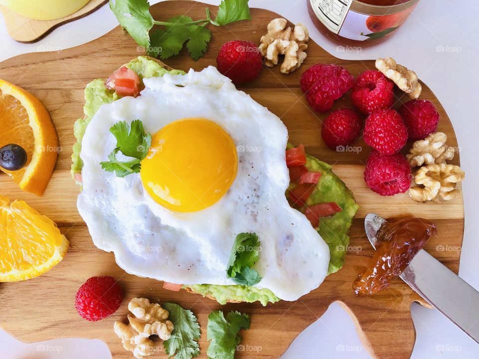 Avocado and egg toast