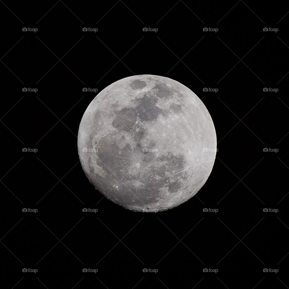 The 13th Nov 2016 "super" moon, one night before 100% full moon. 
Nikon 200-500mm f/5.6E VR + TC-14E III
