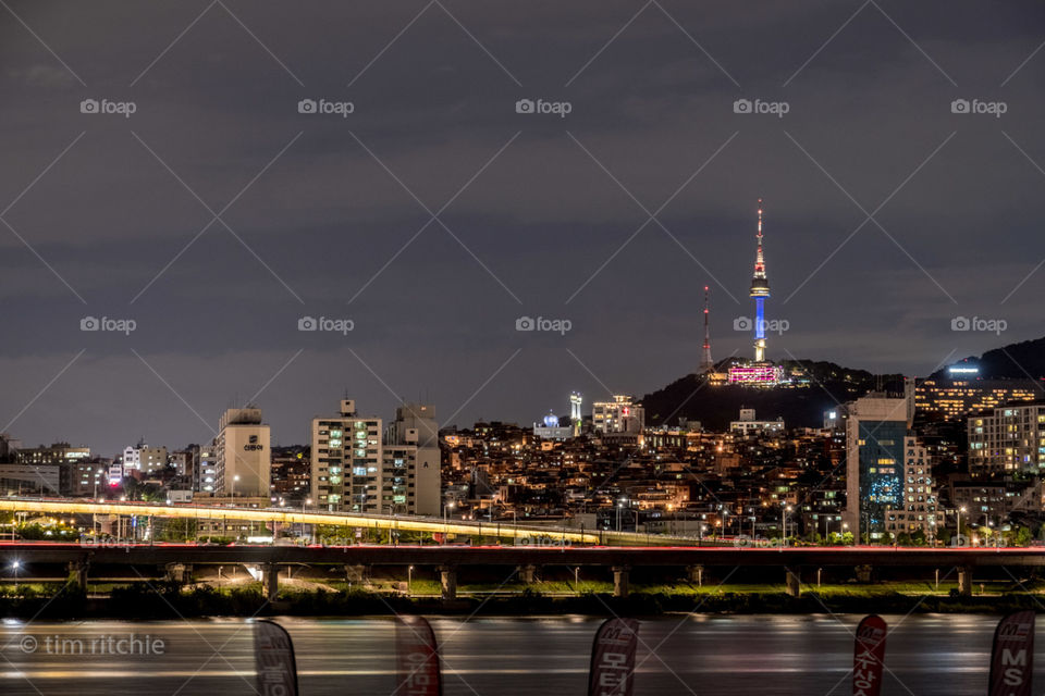 The N Seoul Tower seen from the Han River