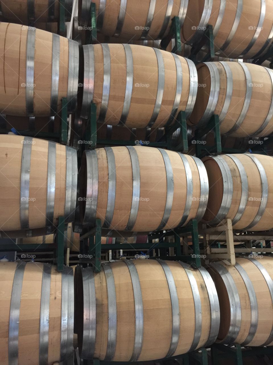 Wall of Wine Barrels 