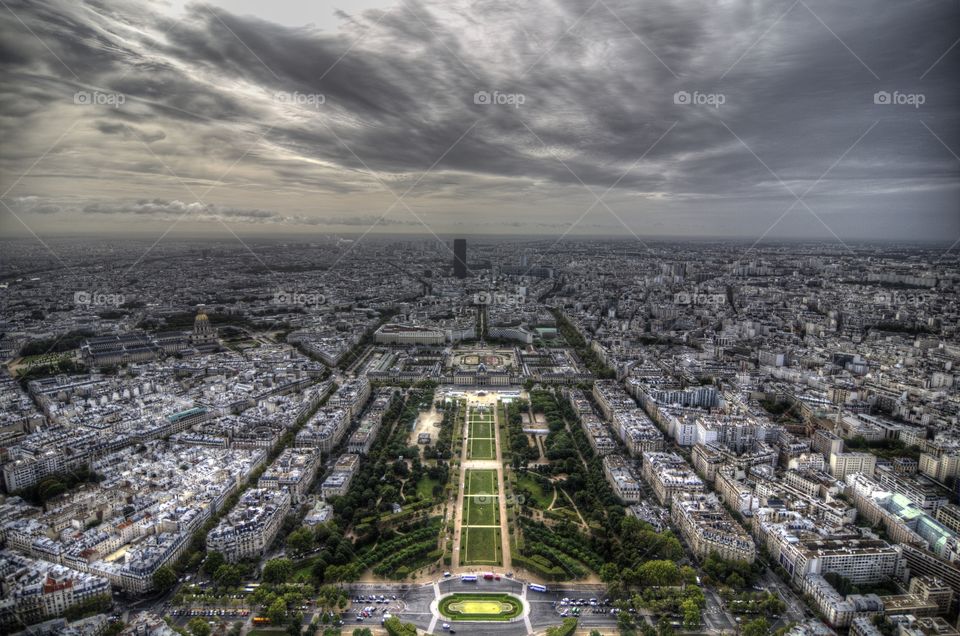 Aerial view of paris city