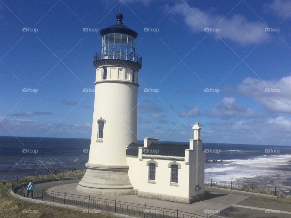 A Lighthouse on a Sunny Day in Cape Disappointment 