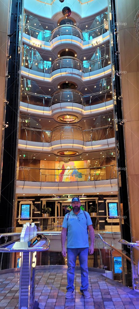 Man Standing in a Cruise Ship