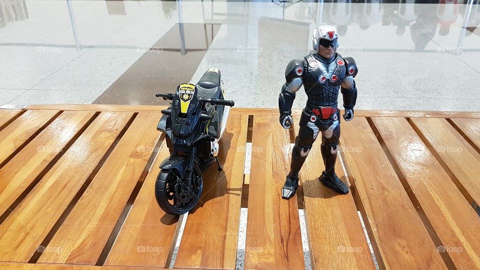 super cop and motorcycle