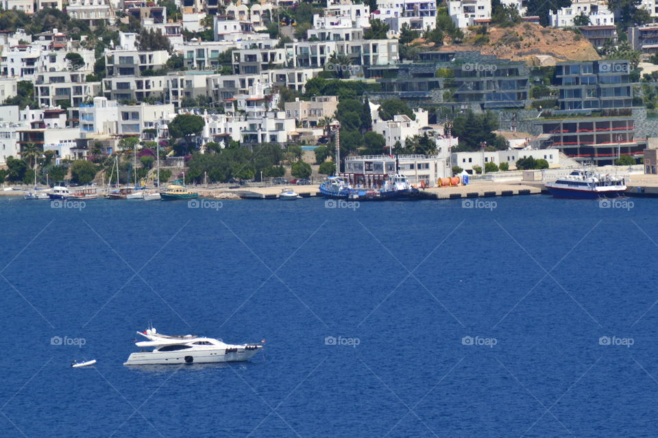 boat with buildings in background