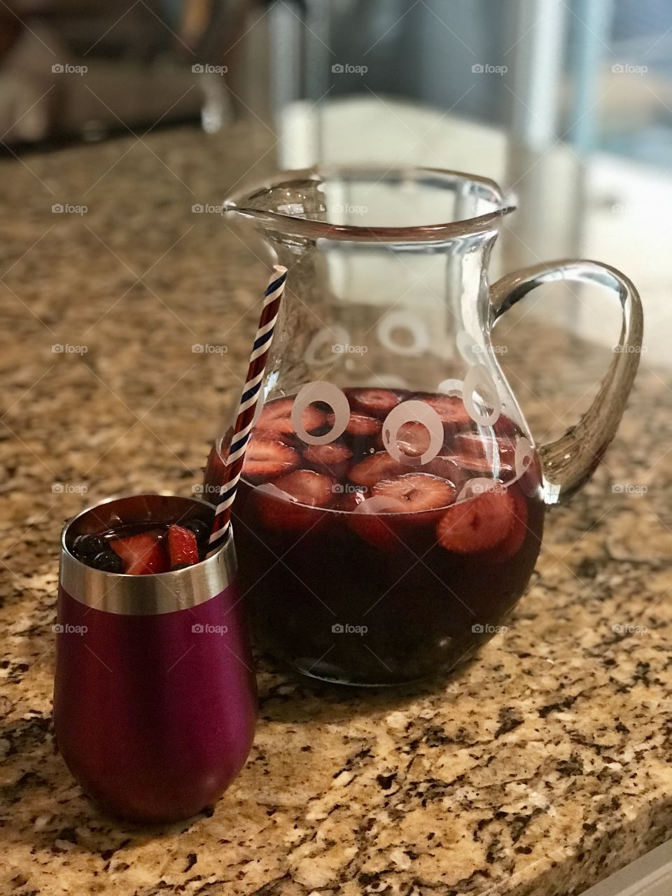 Red wine and blue. Happy 4th of July