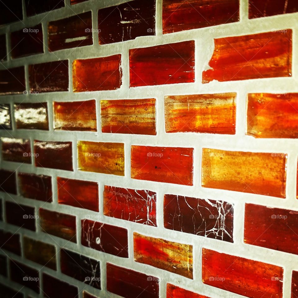 Tiled Wall. Close up vie of a tiled wall mimicking brick