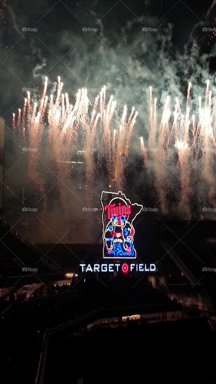 Target Field Fireworks . Fireworks from after a Twins game in June 2014. 
