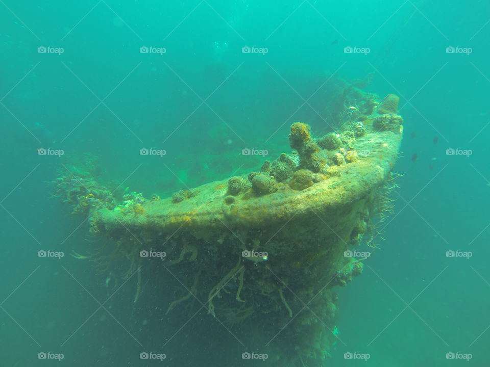Ship wreck in Coron bay. Photo taken in August 2014
