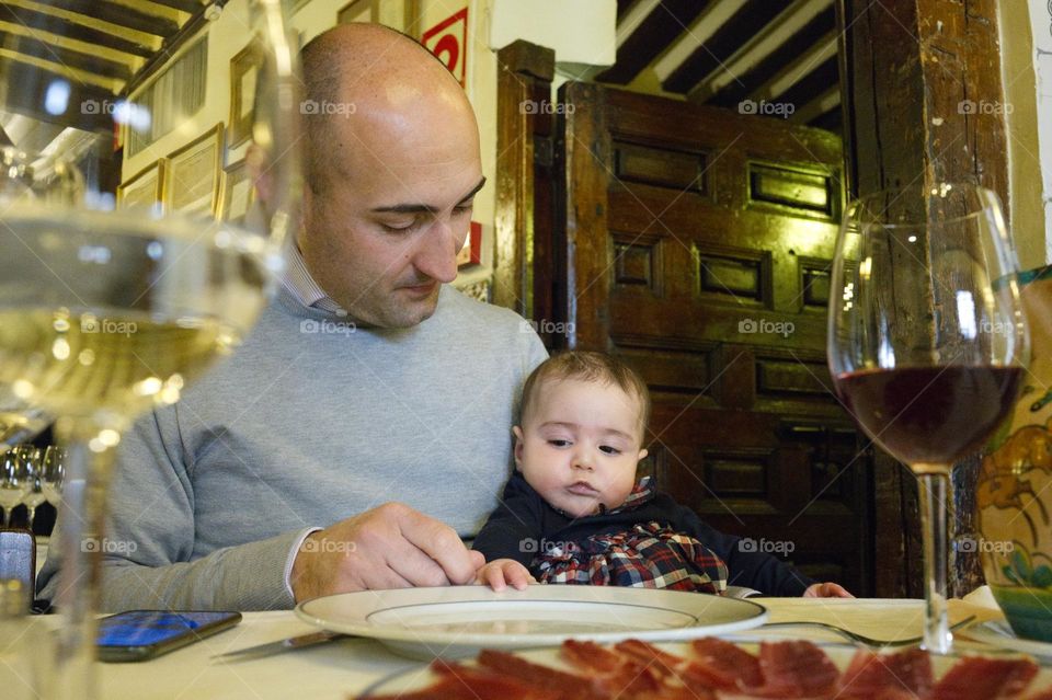 at the table with dad