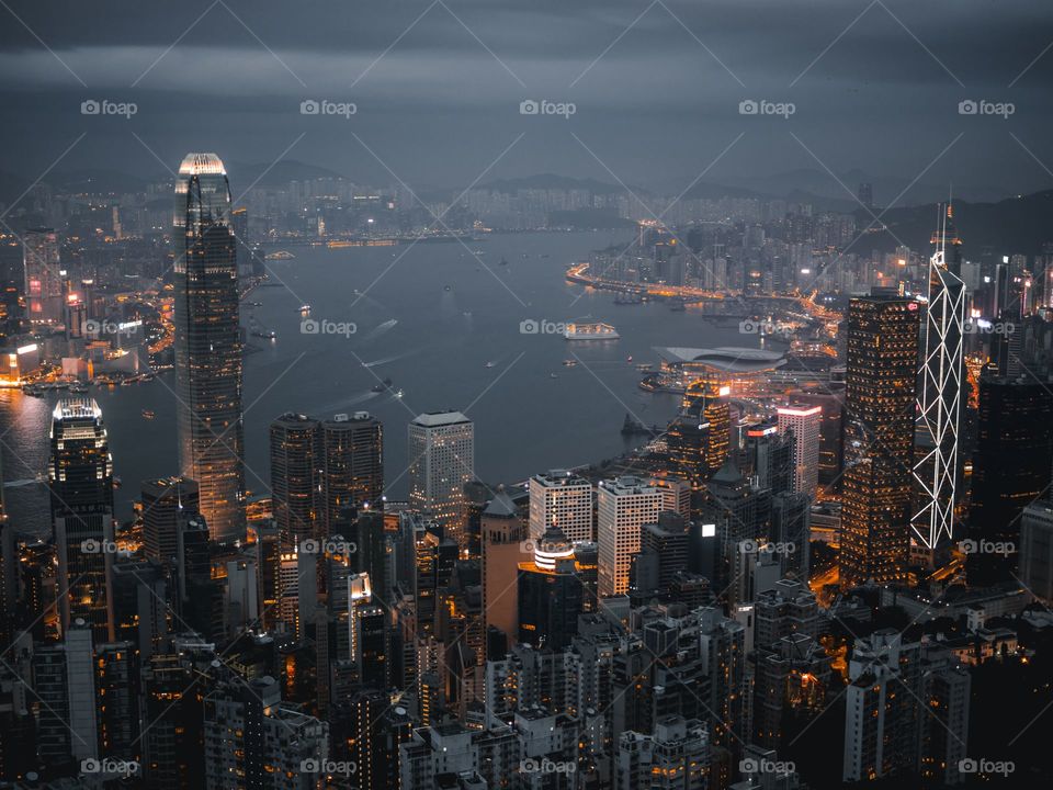 Aerial view of the city