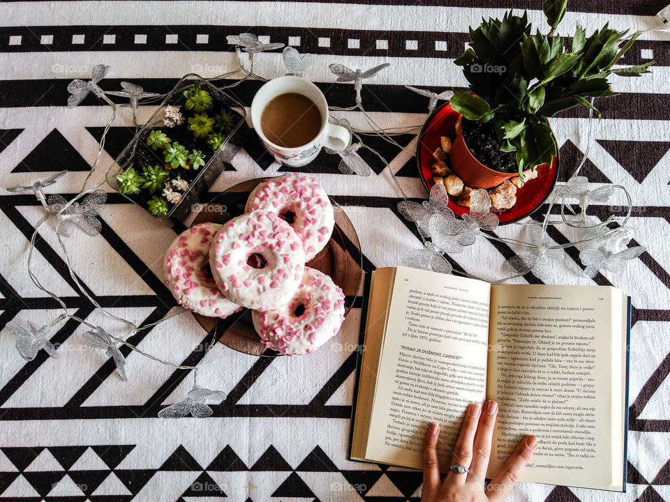 Reading in cozy ambient