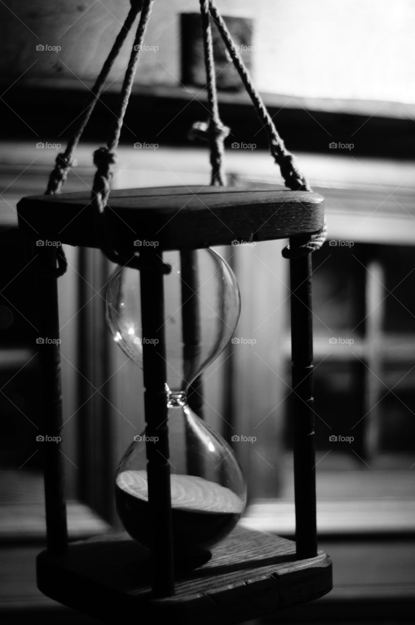 black and white hourglass