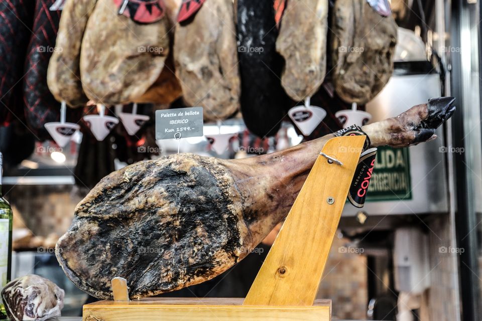 Spanish speciality ham. The special Spanish ham Jamon ibérico