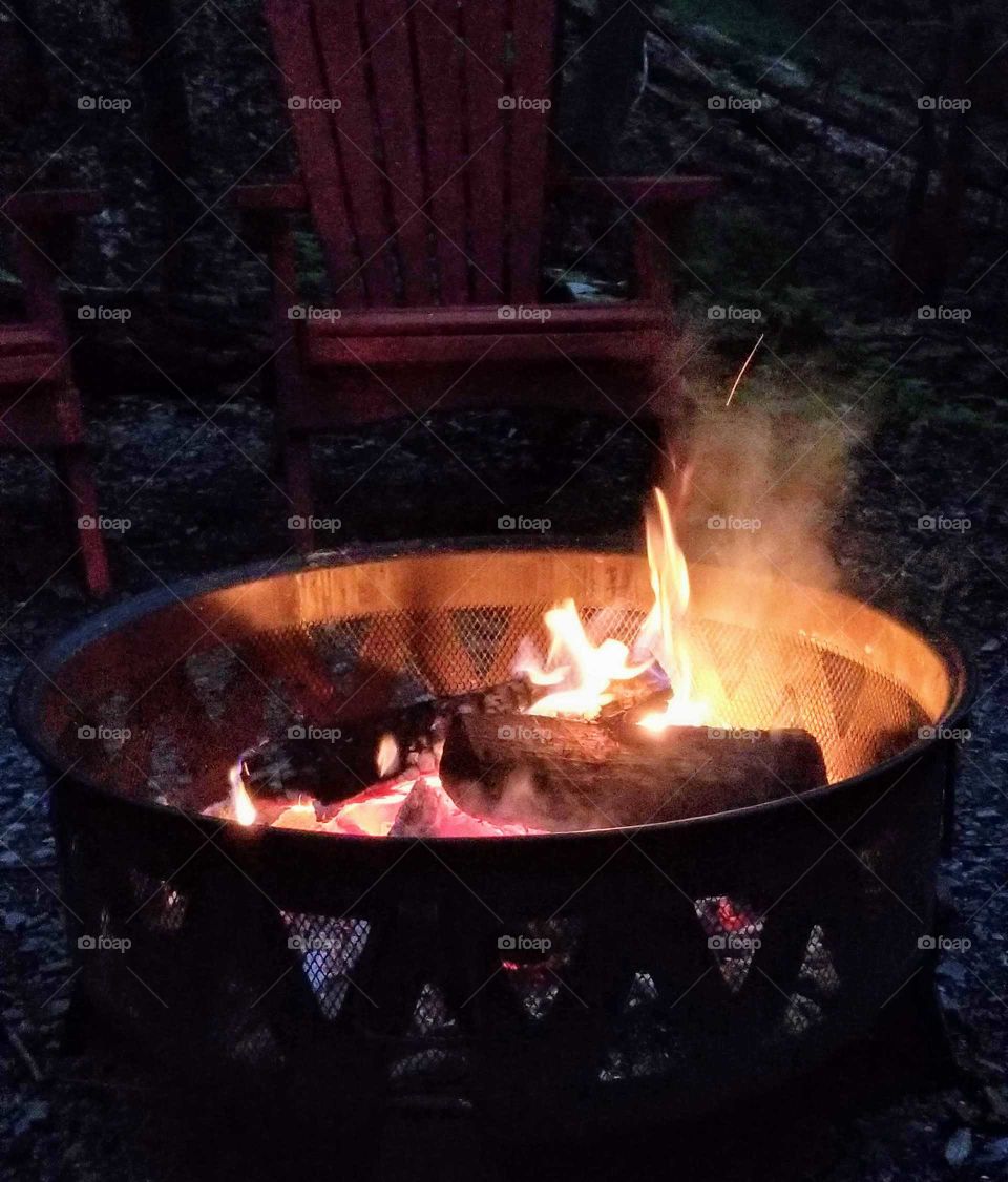 fire pit at night