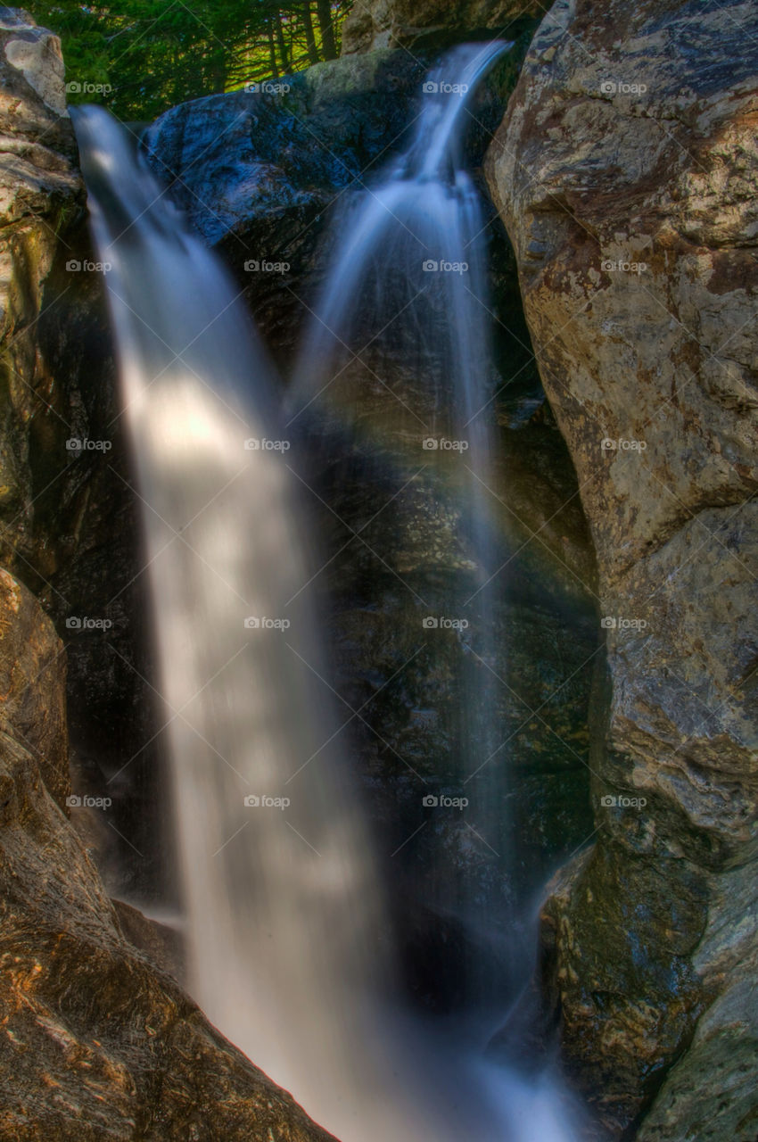 water rainbow waterfall river by mhorvath