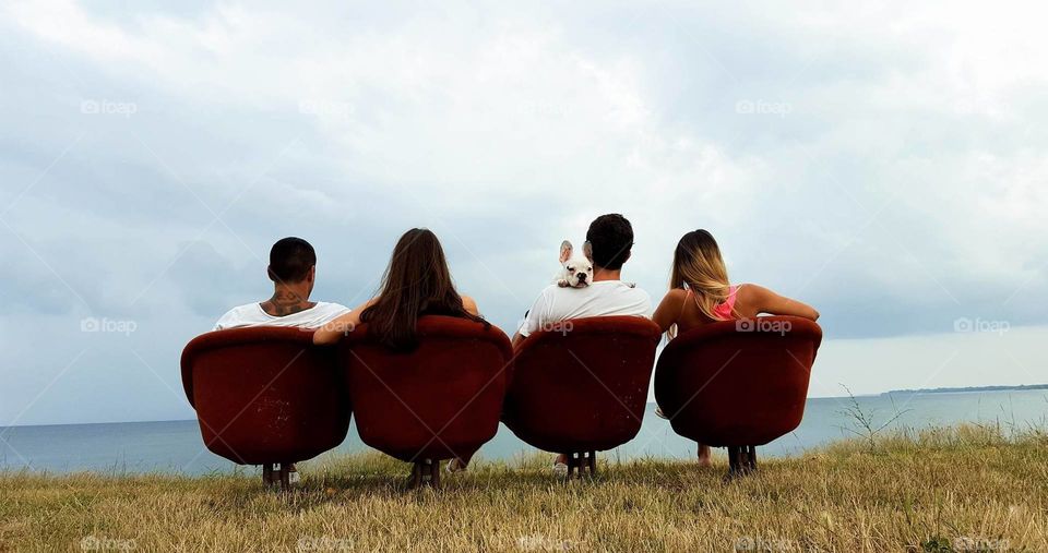 Me and friends photo near the beach of Golden sand resort in Bulgaria