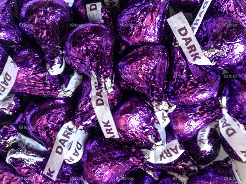 Purple Hersheys chocolate kisses