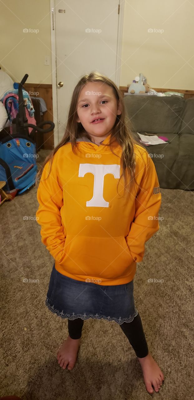 Lottle girl excited about a University of Tennessee football game