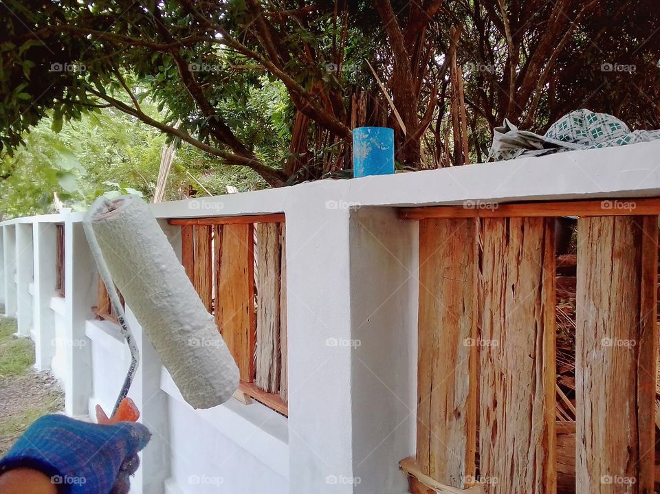 painting | modern fence, teak