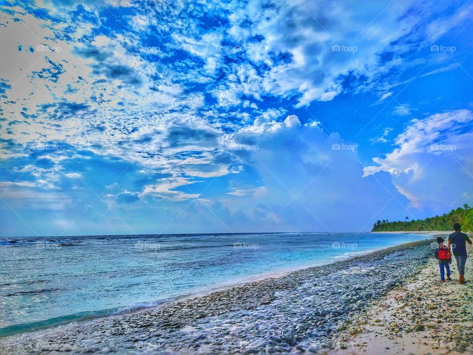 Beautiful sea beach and sky view in Maldives