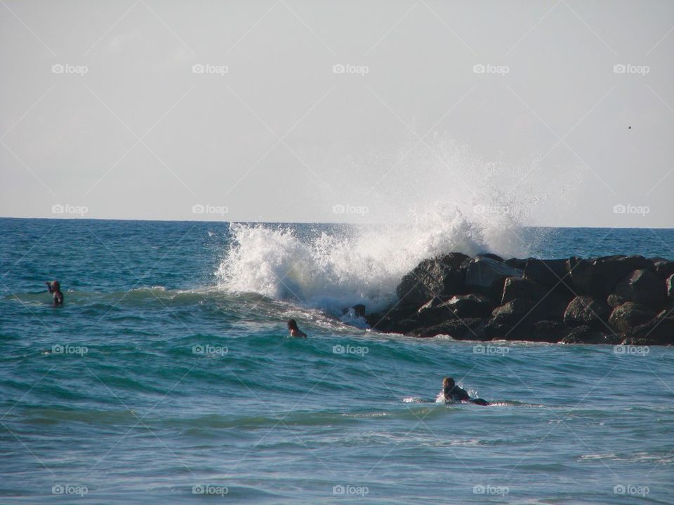 Surfing at 56th Street Beach