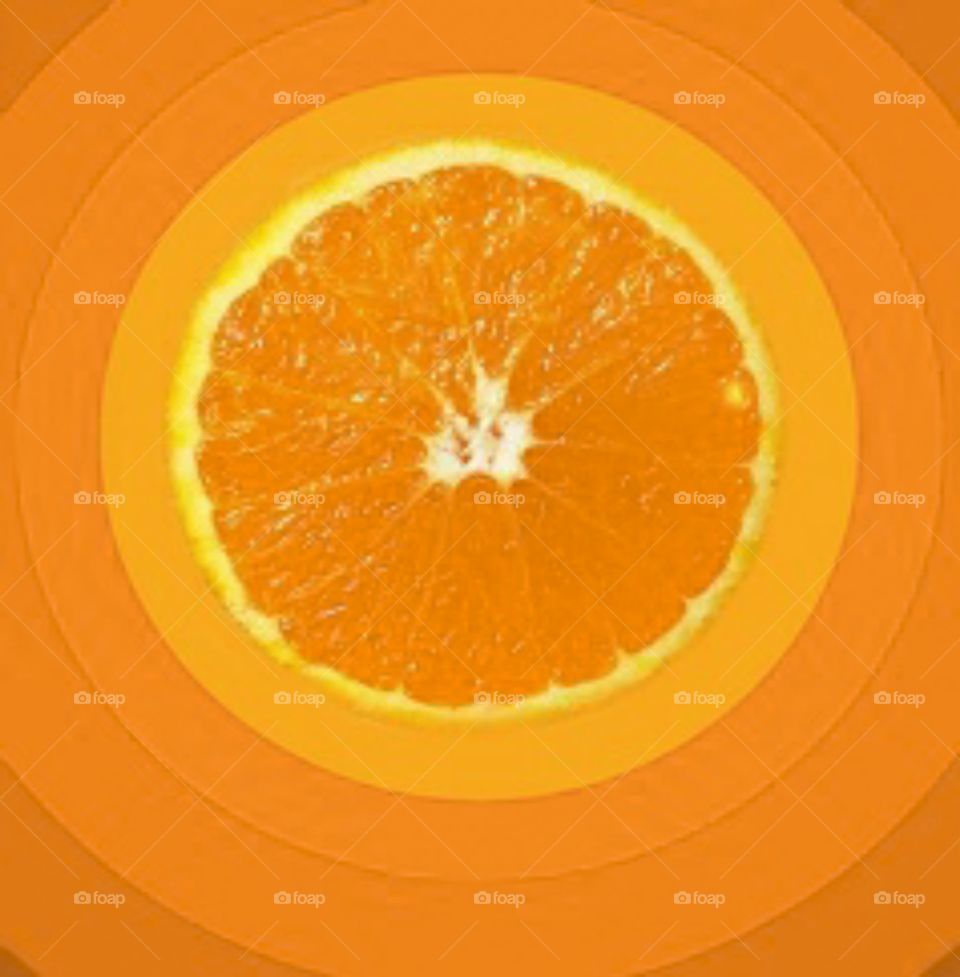 fresh orange with orange background